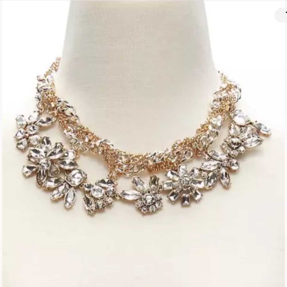 Banana republic braided diamond statement necklace